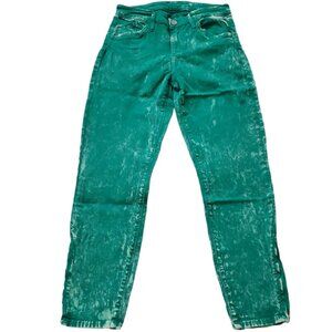 Goldsign Glam boyfriend ankle Bleached Green 5 pockets denim Jeans Size 27 NWOT